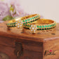 Premium Floral Motifs Openable Jadau Kada B455  (Set of 2)|(Available In 3 Colors)