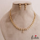 Sparkling Floral Motifs Gold-Tone AD Necklace NC2867