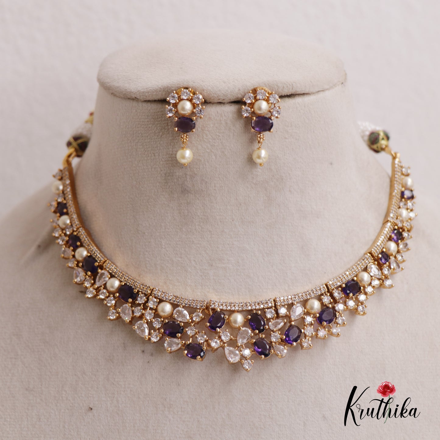 Elegant AD Victorian Moissanite Choker NC2662 (Available In 6 Colors)