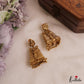 Classic Goddess Meenakshi Gopuram Jhumkas With Golden Bead Drops E1148
