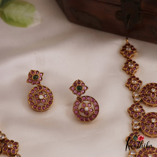 Premium Kemp Bottu Floral Motifs Necklace NC2651