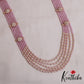 Sparkling Multi Layered crystal & Pearl statement Haaram with floral accents LH2081