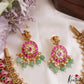 Premium Antique Lakshmi Mango Motifs Jadau Necklace With Green Bead Drops NC3165