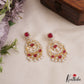 Stunning Floral Motifs AD Victorian Chandbali Earrings With Pearl Drops E1119 (Available In 2 Colors)