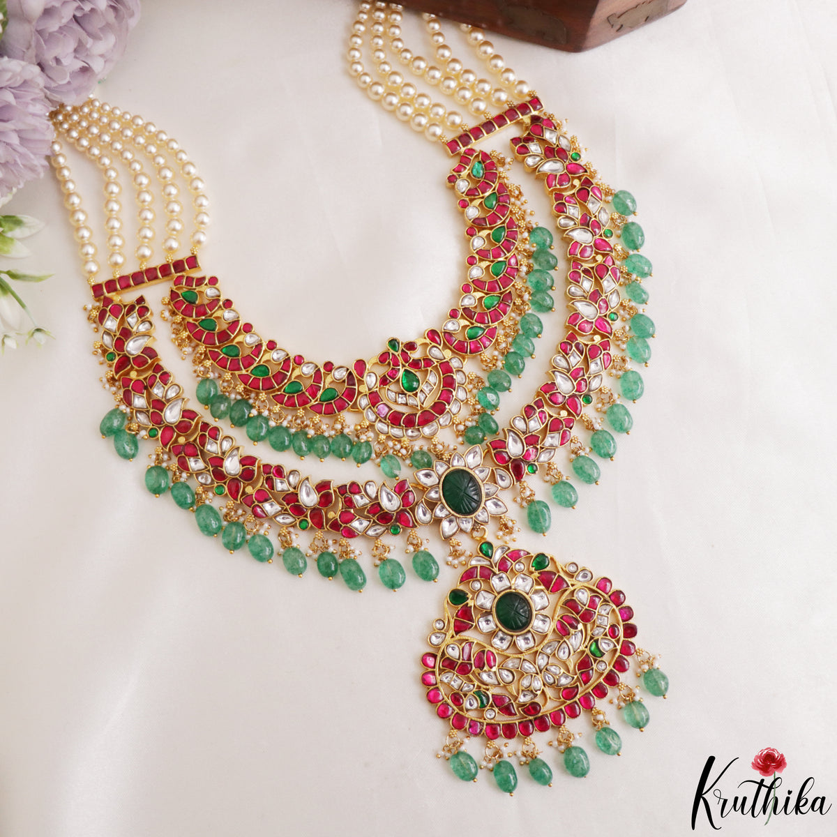 Royal Two-Layer Handcrafted Jadau Bridal Haaram LH25001