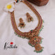 Royal Jadau peacock Jalebi style haaram with mint beads LH815