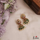 Trendy Floral Motifs Kemp Jhumas With Pearl Bead Drops E1147