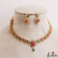 Elegant Floral Motifs Gold-Tone CZ Necklace NC3224 (Available In 3 Colors)