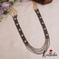 Sparkling Multi Layered crystal & Pearl statement Haaram with floral accents LH2081 (Available In 13 Colors)