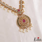 Sparkling Floral Motifs CZ Victorian Haaram With Pearl Drops LH2173