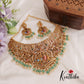 Intricate Hand painted Srinivasa Kalyanam Choker With Pearl And Bead Drops NC2607