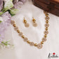 Pretty Floral Motifs Gold-Tone CZ Choker NC3225