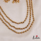 Beautiful Antique Lakshmi Motifs Triple Strand Golden Beaded Chain Necklace NC2707