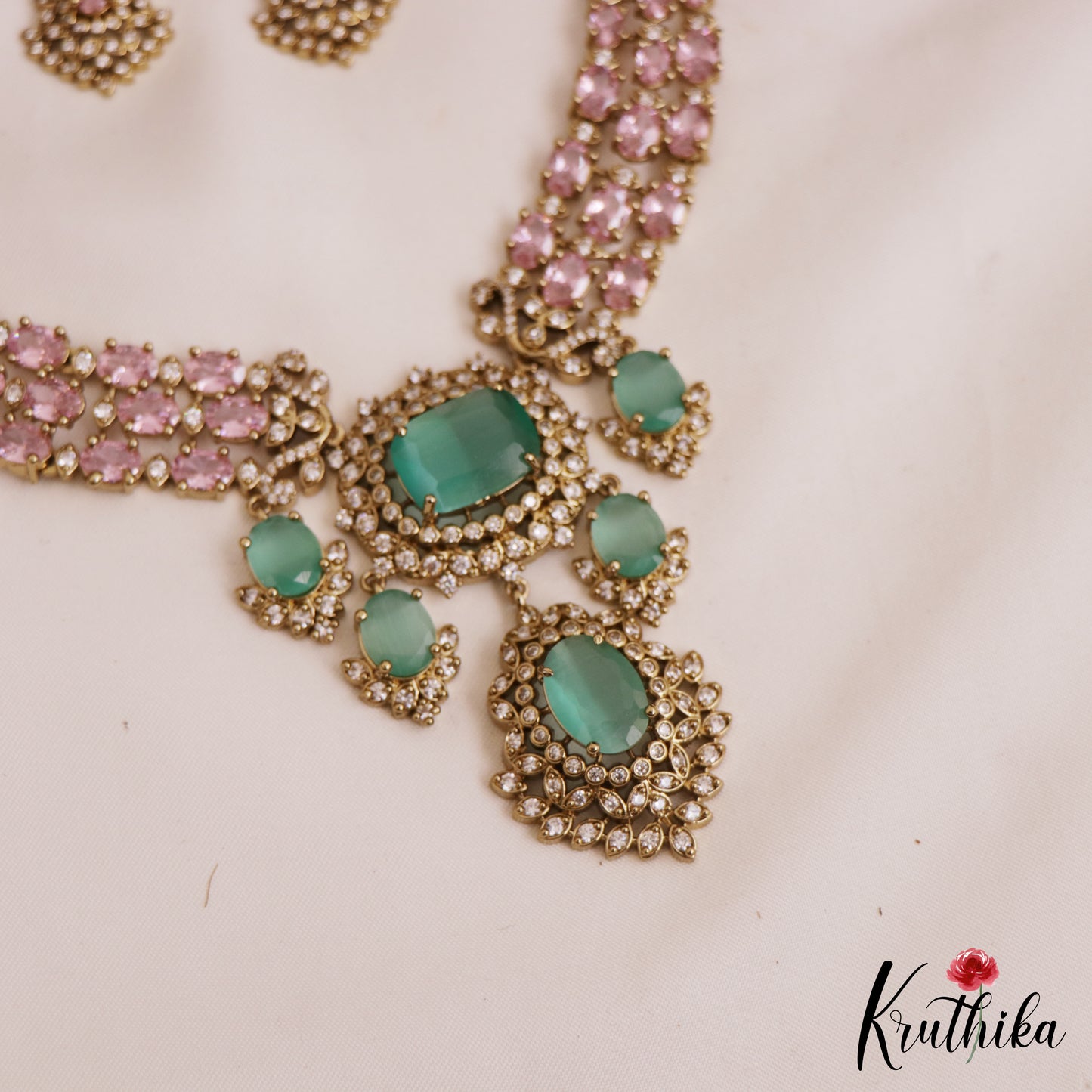 Sparkling AD Victorian Necklace NC2771 (Available In 5 Colors)