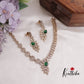 Elegant CZ Floral Drop Necklace Set NC2234 (Available in 2 Colours)