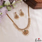 Elegant Gold-Tone Diamond-Finish CZ Necklace With Pearl Drops NC3207