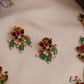Pretty Lotus Peacock Motifs Jadau Necklace With Green Bead Drops NC3029
