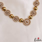 Pretty Floral Motifs Gold-Tone CZ Choker NC3225