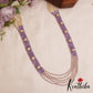 Sparkling Multi Layered crystal & Pearl statement Haaram with floral accents LH2081 (Available In 13 Colors)