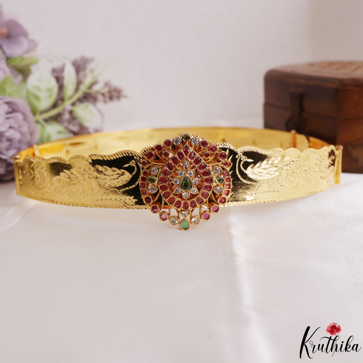 Classic Floral Motifs Kemp Kids Hip Belt V393 (Size Adjustable - 20 to 32)