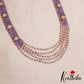 Sparkling Multi Layered crystal & Pearl statement Haaram with floral accents LH2081