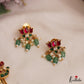Pretty Lotus Peacock Motifs Jadau Necklace With Green Bead Drops NC3029