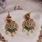 Classic CZ Floral Peacock With Pearl Drops Necklace NC2544