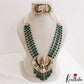 Premium Kundan Ganesha Green Beaded Necklace Set LH2223