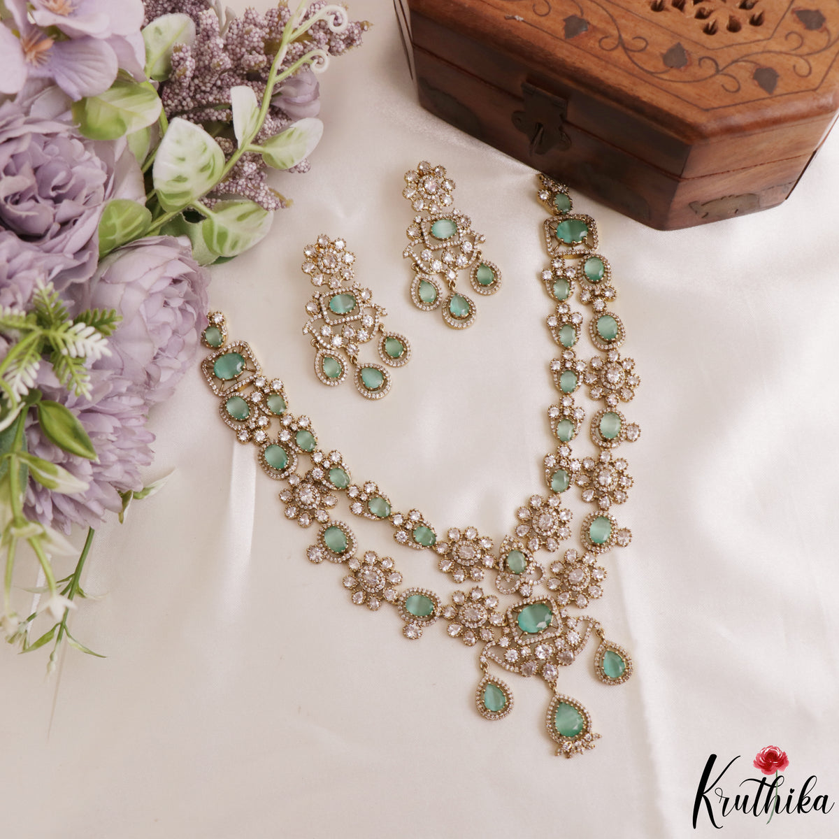 Premium AD/Victorian Necklace NC3311 (Available in 5 colours)