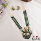 Premium Kundan Ganesha Green Beaded Necklace Set LH2223