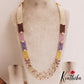 Sparkling Multi Layered crystal & Pearl statement Haaram with floral accents LH2081