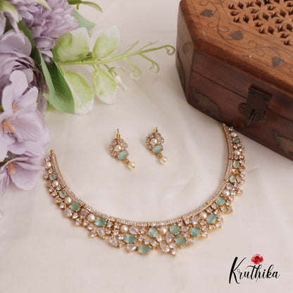 Elegant AD Victorian Moissanite Choker NC2662 (Available In 6 Colors)