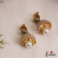 Pretty Teardrop Motifs AD Jhumkas With Pearl Drop E1097 (Available In 3 Colors)