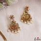 Elegant Gold-Tone Diamond-Finish CZ Necklace With Pearl Drops NC3207
