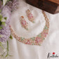Gorgeous Floral Leaf Motifs CZ Victorian Necklace NC3126