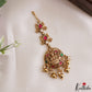 Elegant Antique Lakshmi Motifs Jadau Maang Tikka With Bead Drops MT399 (Available In 4 Colors)