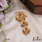 Classic Antique Peacock Motifs Kemp Jada Billa With Golden Bead Drops J313