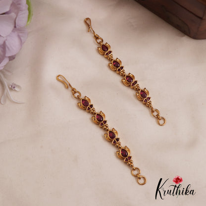 Elegant Kemp Lotus Earchains EC154 (Available In 2 Colors)