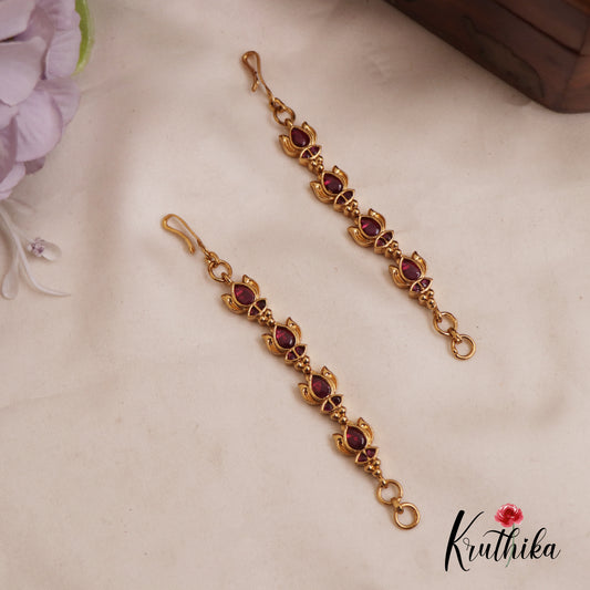 Elegant Kemp Lotus Earchains MT310 (Available In 2 Colors)