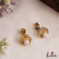 Pretty Teardrop Motifs AD Jhumkas With Pearl Drop E1097 (Available In 3 Colors)