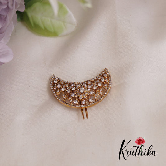 Elegant AD Floral Chandra Surya Hair Ornaments J301