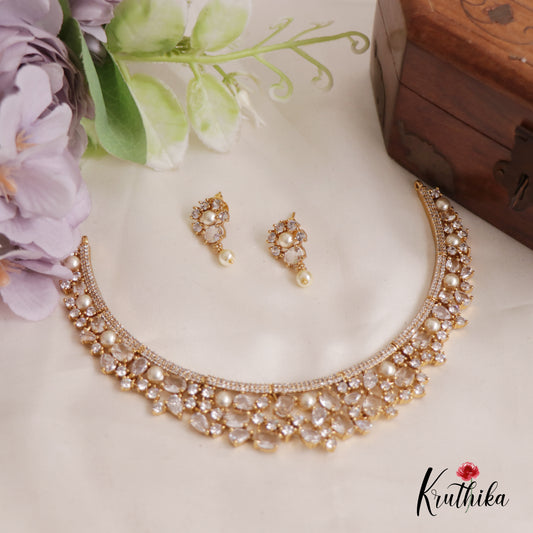 Elegant AD Victorian Moissanite Choker NC2662 (Available In 6 Colors)