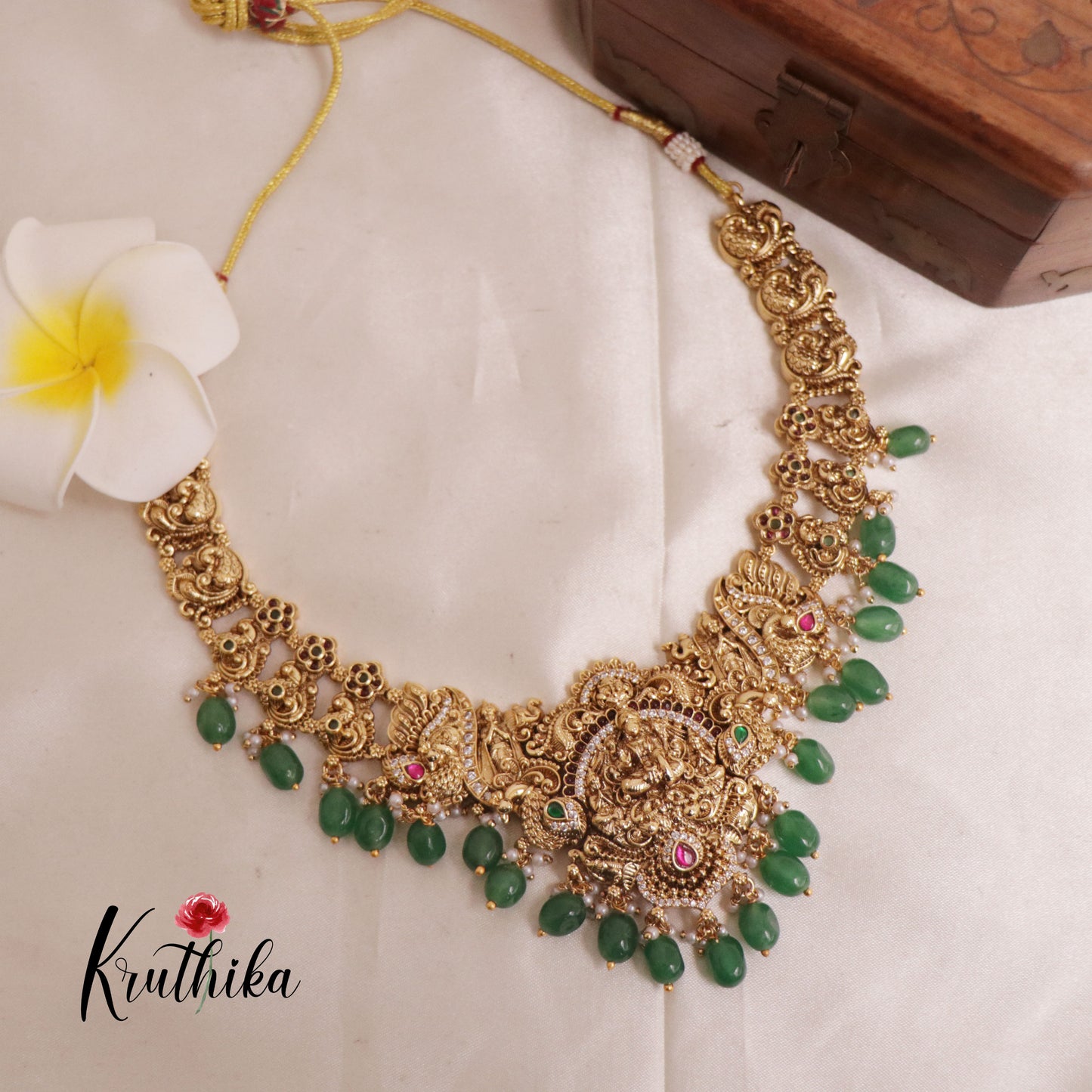 Premium Lakshmi Jadau Necklace NC1945  (Available in 2 Colours)