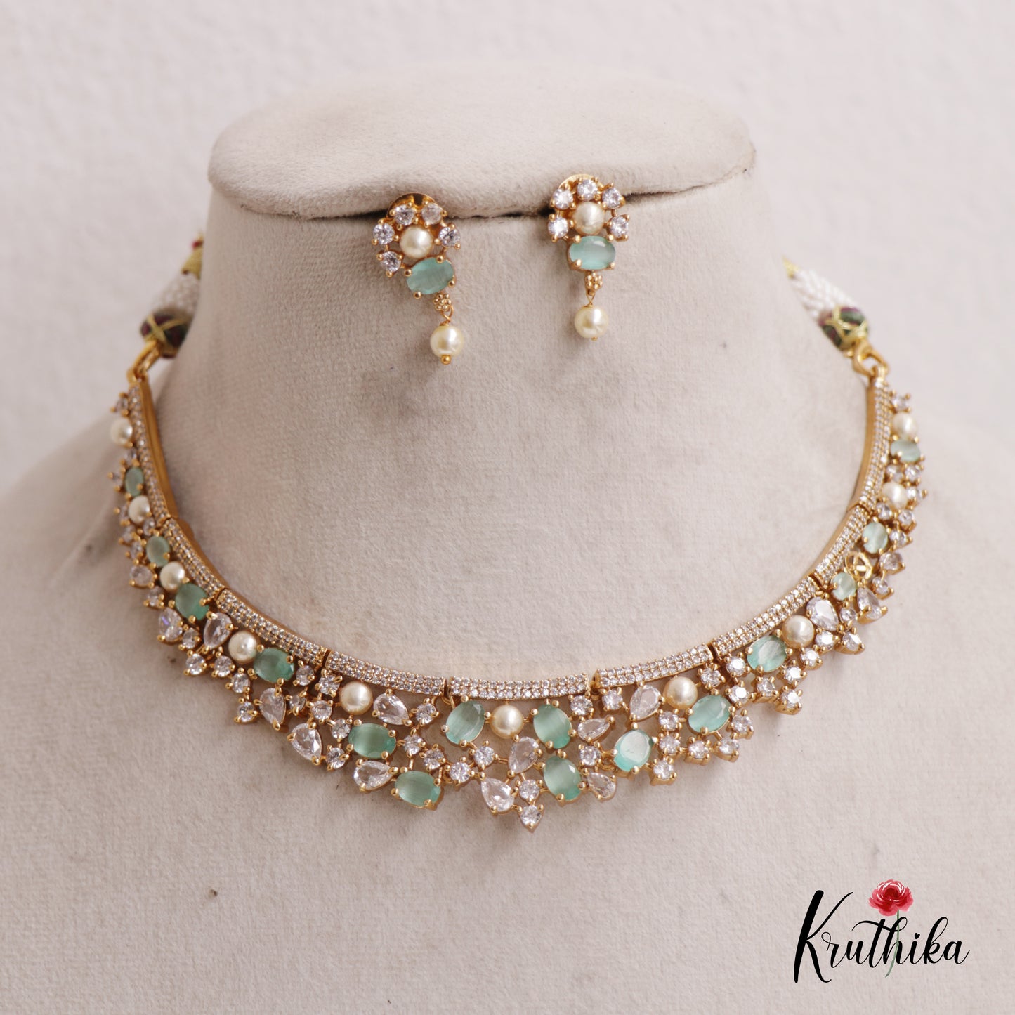 Elegant AD Victorian Moissanite Choker NC2662 (Available In 6 Colors)