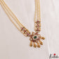 Elegant Multi Strand Pearl Chain With Kemp Square Teardrop Motifs Pendant LH2195 (Available In 3 Colors)