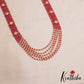 Sparkling Multi Layered crystal & Pearl statement Haaram with floral accents LH2081
