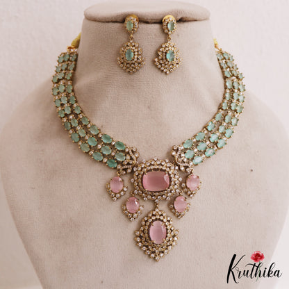 Sparkling AD Victorian Necklace NC2771 (Available In 5 Colors)