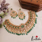 Premium Geometric Motifs Mossanaite Choker With Green Bead Drops NC2838 (Available In 2 colors)