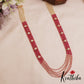 Sparkling Multi Layered crystal & Pearl statement Haaram with floral accents LH2081