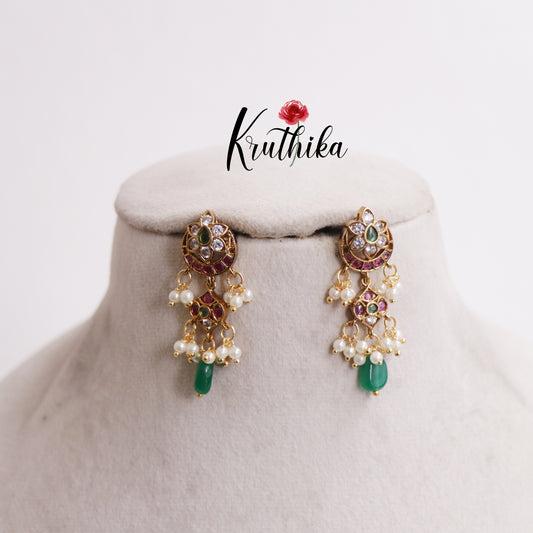 Classic Kemp Floral with Pearl Drops Earrings E797
